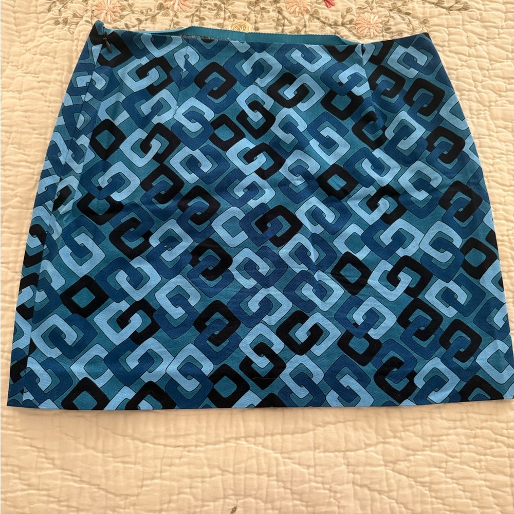 Michael Kors Blue Patterned Mini Skirt - Picture 3 of 3